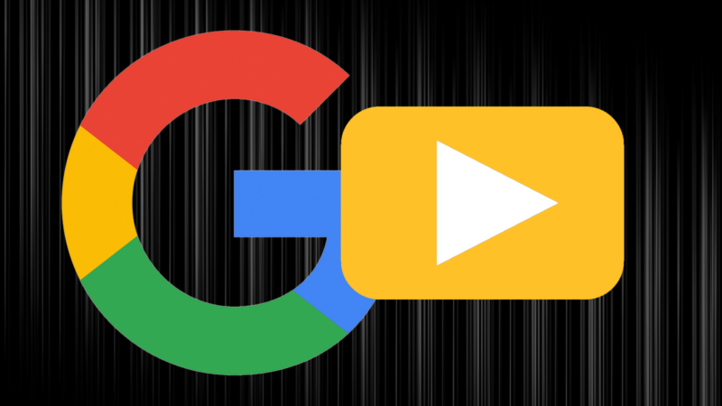 Google logo and video button